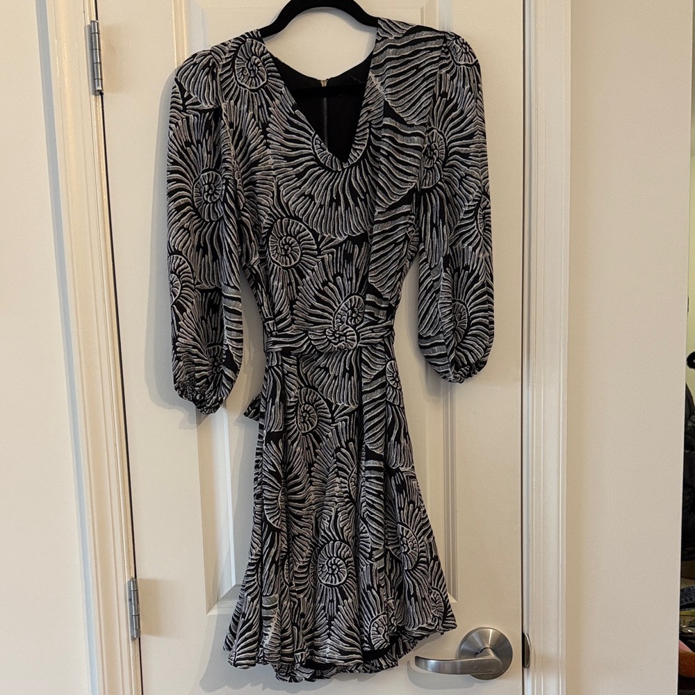 White House Black Market Black and White Patterned Dress